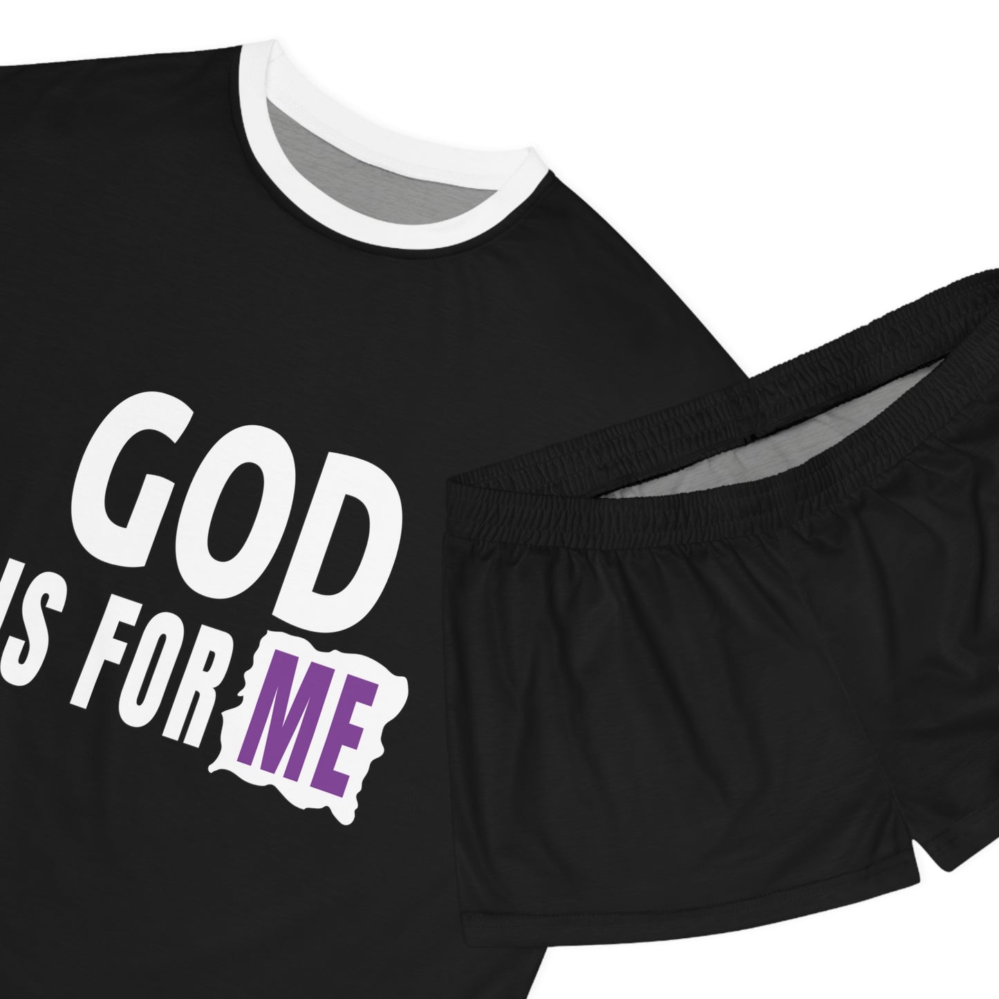 God Is For Me Women's Christian Short Pajama Set Printify