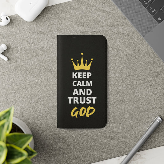 Keep Calm And Trust God Christian Phone Flip Cases Printify
