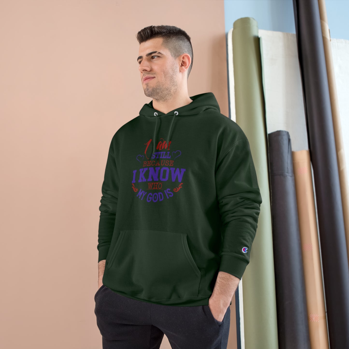 I Am Still Because I Know Who He Is Unisex Champion Hoodie