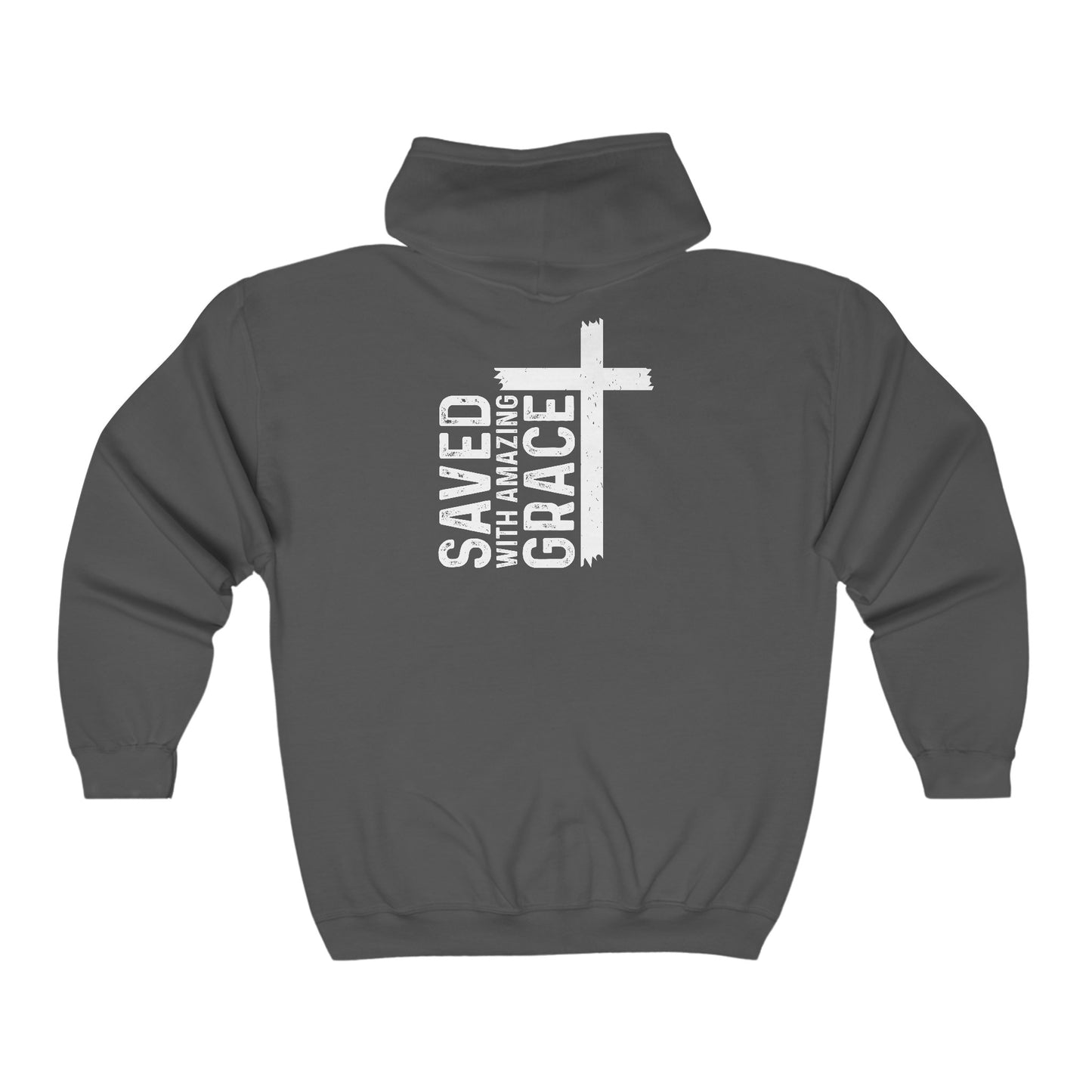 Saved With Amazing Grace Unisex Heavy Blend Full Zip Hooded Sweatshirt