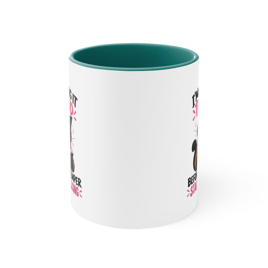 I'm Taking It To God Before My Temper Starts Talking Cat Mug — Funny Faith & Cat Lover Coffee Cup (11oz Accent)