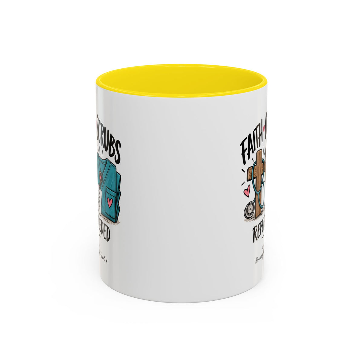 Faith Coffee Scrubs Mug — "Fueled by Him" Christian Nurse Coffee Mug (11oz)