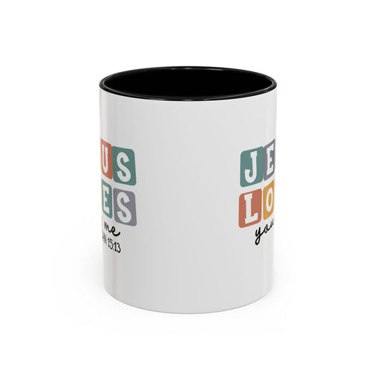 Christian Ceramic Mug - Loves You And Me Accent Coffee Mug (11, 15oz)