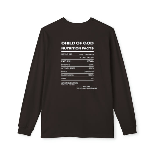 Child Of God Nutrition Facts Women's Christian Long Sleeve Pajama Set Printify