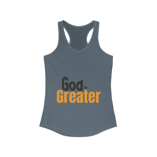 God Is Greater Women's Slim Fit Tank-top Printify