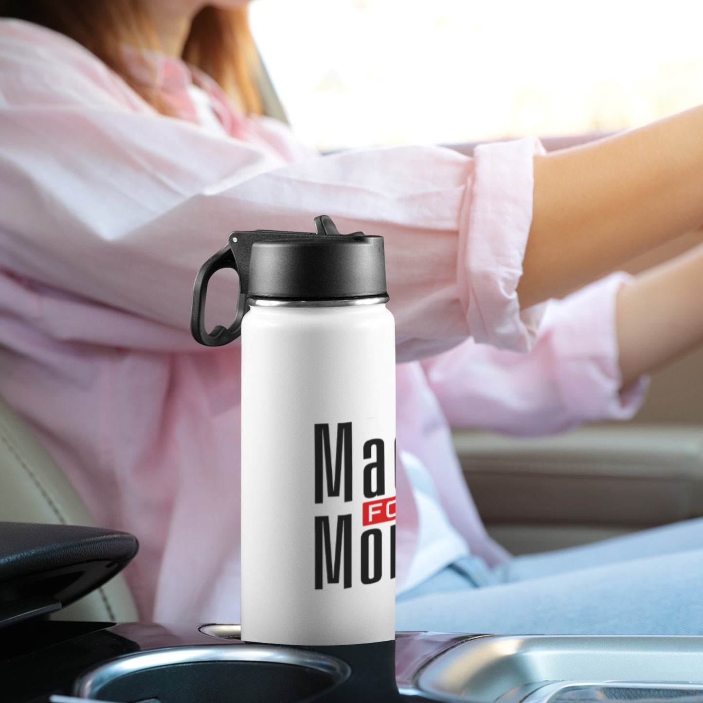 Made For More Insulated Christian Water Bottle with Straw Lid (18oz) - ClaimedbyGodDesigns