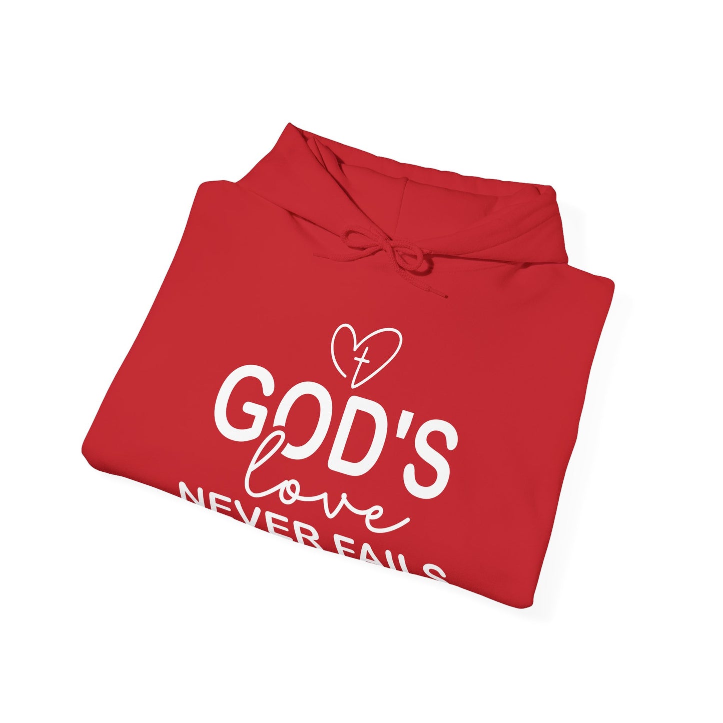 Unisex Christian Hooded Sweatshirt - His Love Never Fails
