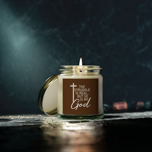 The Struggle Is Real But So Is He Christian Scented Candle (4oz, 9oz)