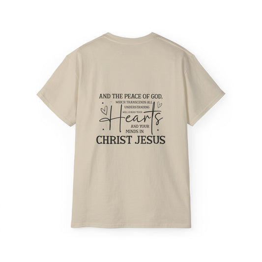 Phillippians 4:7 Guarded By His Peace Unisex Christian Ultra Cotton Tee Printify