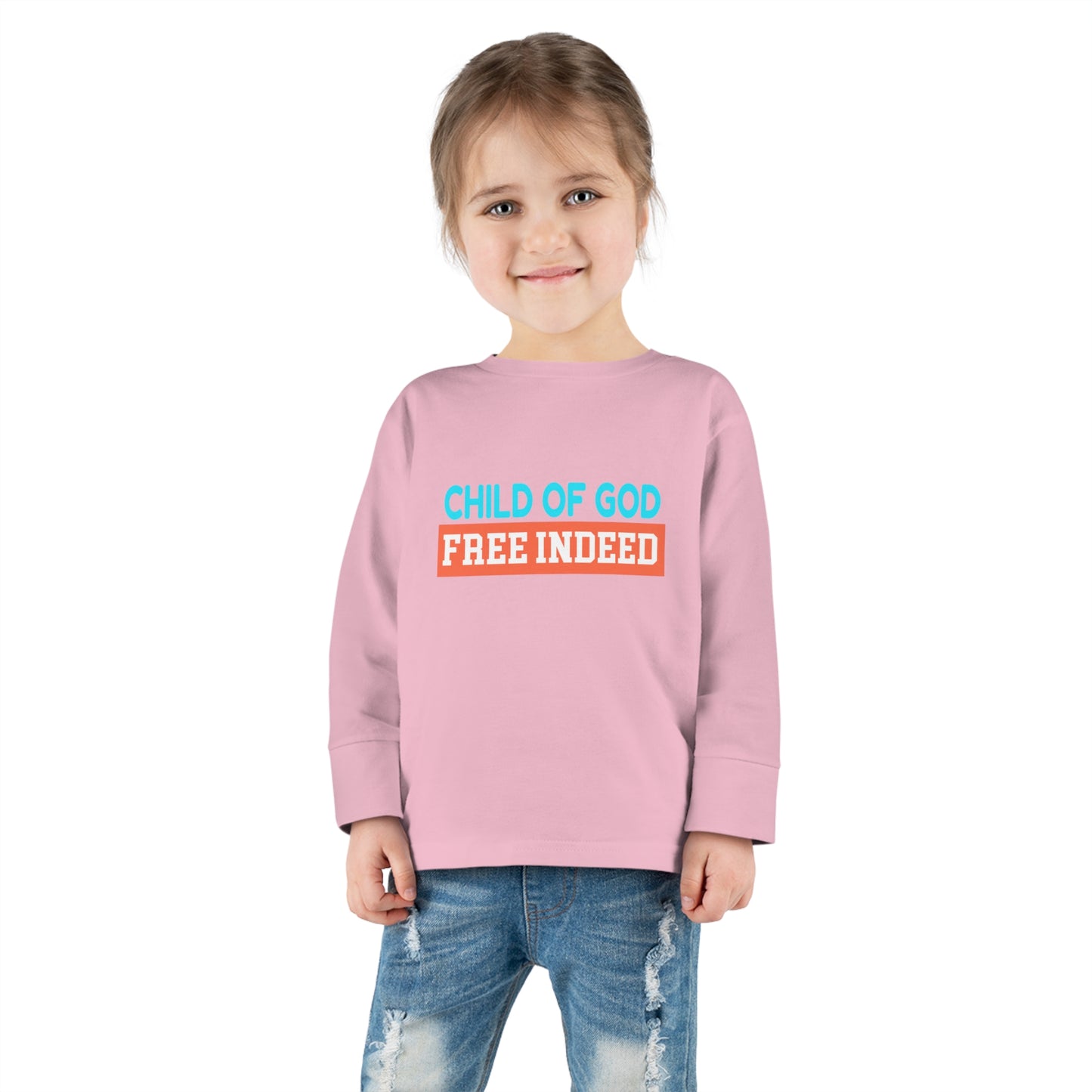 Child Of God Free Indeed Toddler Christian Sweatshirt Printify