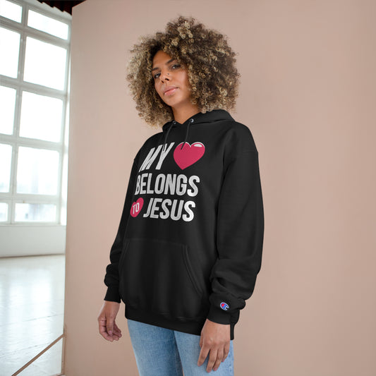 My Heart Belongs To Jesus Unisex Champion Hoodie Printify