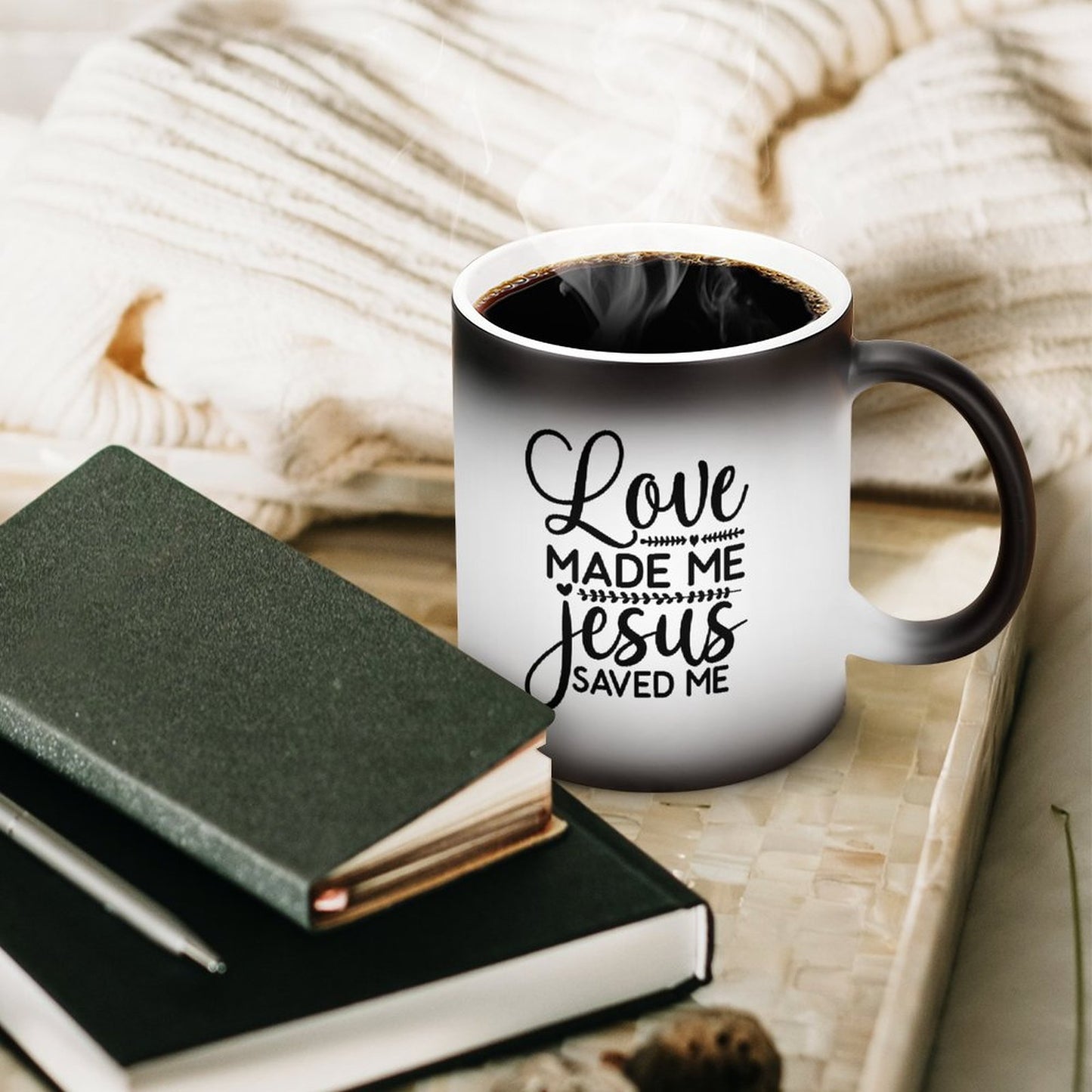 Love Made Me He Saved Me Christian Color Changing Mug (Dual-sided )