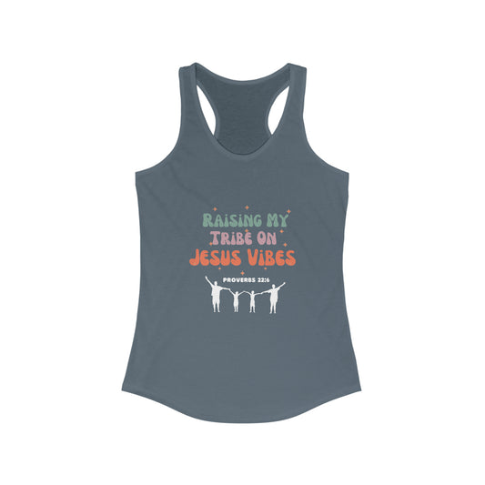 Raising My Tribe On God Vibes Slim Fit Tank Top