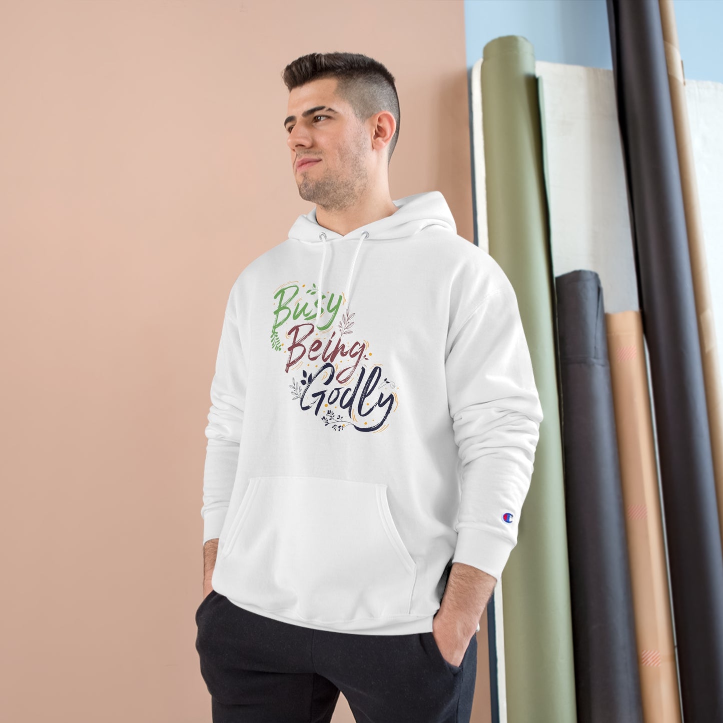 Busy Being His Unisex Champion Hoodie