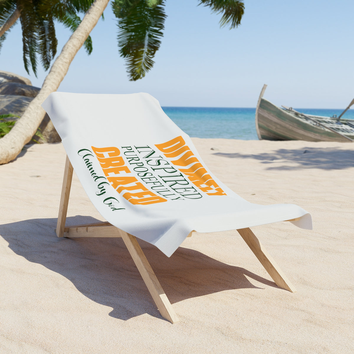 Divinely Inspired Purposefully Created Christian Beach Towel Printify