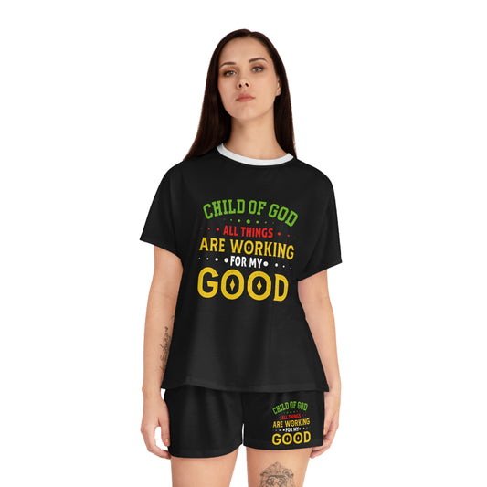 Child Of God All Things Are Working For My Good Women's Christian Short Pajama Set Printify