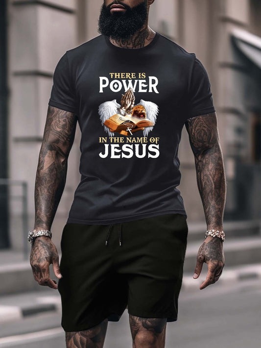 There Is Power In The Name Of Jesus Plus Size Men's Christian Casual Outfit claimedbygoddesigns