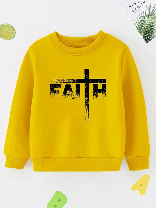 BE KIND / FAITH Youth Christian Pullover Sweatshirt claimedbygoddesigns