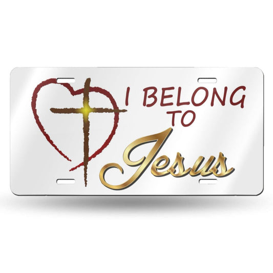 I Belong To Jesus Christian Front License Plate 6x12 Inch claimedbygoddesigns