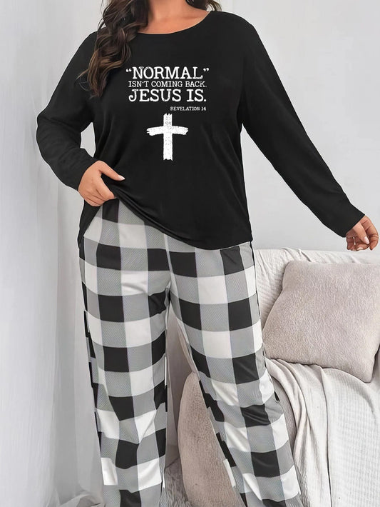Normal Isn't Coming Back Jesus Is Plus Size Women's Christian Pajamas claimedbygoddesigns