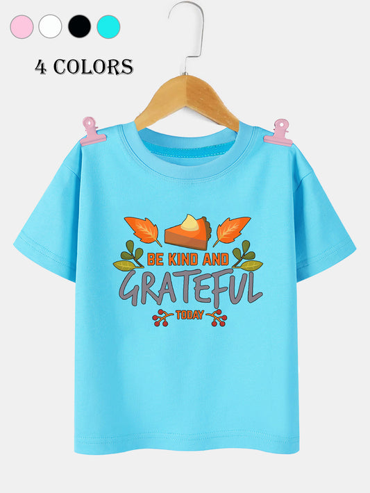 Be Kind & Grateful Today (thanksgiving themed) Youth Christian T-Shirt claimedbygoddesigns