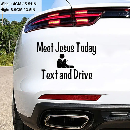 10pcs Meet Jesus Today Text And Drive Christian Bumper Stickers claimedbygoddesigns