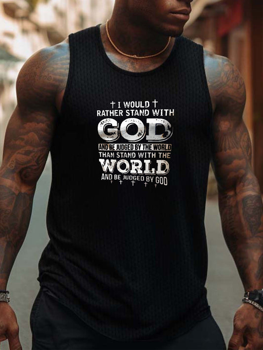 I Would Rather Stand With GOD t Men's Christian Tank Top claimedbygoddesigns