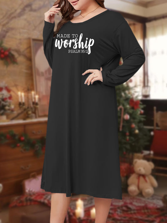 Made To Worship Plus Size Women's Christian Pajamas claimedbygoddesigns
