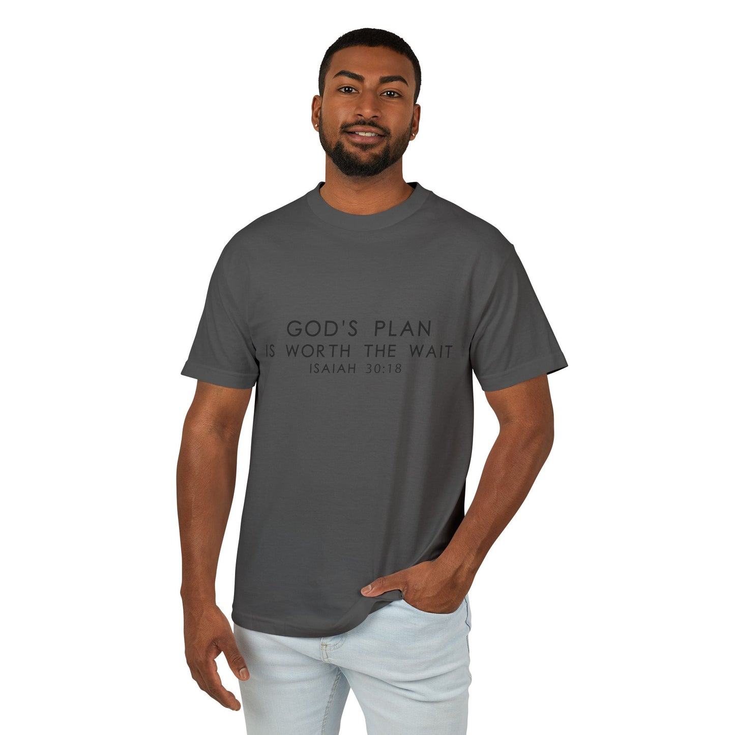His Plan Is Worth The Wait Unisex Christian Garment-Dyed Heavyweight Cotton T-Shirt
