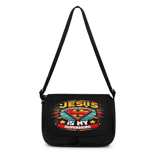 Jesus Is My Superhero Christian Kids Flap Crossbody Bag