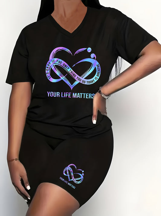 Your Life Matters Plus Size Women's Christian Casual Outfit claimedbygoddesigns