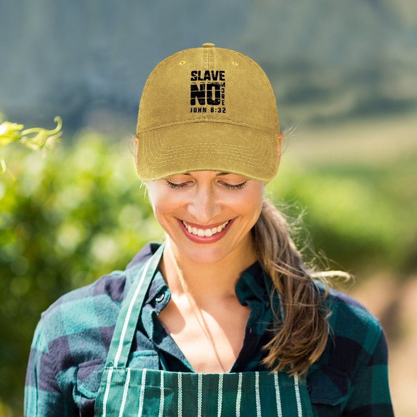 John 8:32 Slave No More Adult Christian Hat