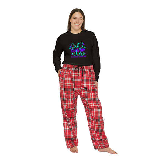 Faith Took Me Where My Mind Couldn't Women's Christian Long Sleeve Pajama Set Printify