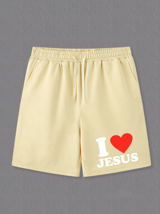 I LOVE JESUS Men's Christian Shorts claimedbygoddesigns