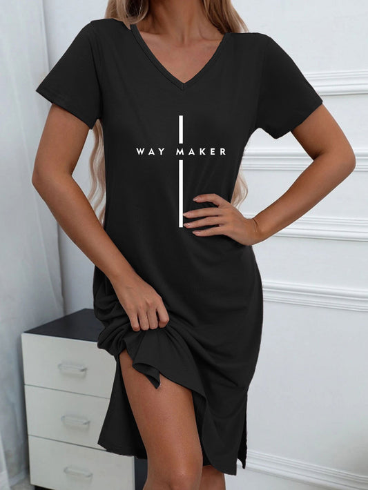 Waymaker Women's Christian Pajama Dress claimedbygoddesigns