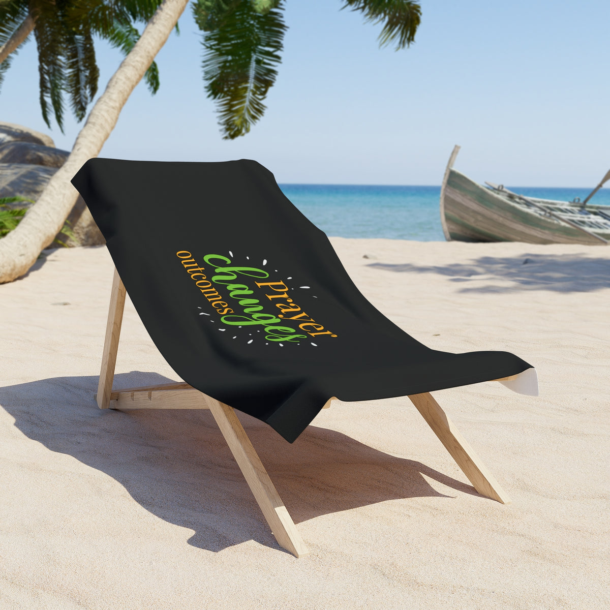 Prayer Changes Outcomes Christian Beach Towel Printify