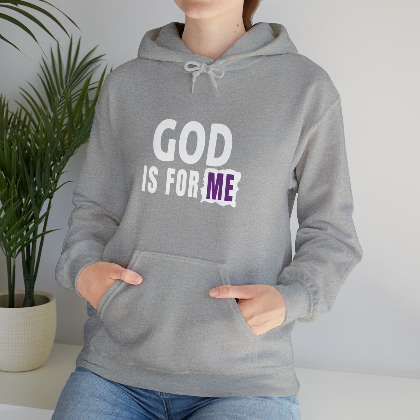 God Is For Me Christian Unisex Pull On Hooded sweatshirt Printify