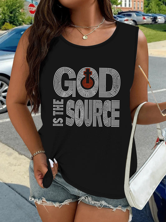 God Is The Source Plus Size Women's Christian Tank Top claimedbygoddesigns
