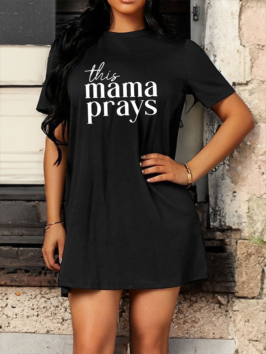 This Mama Prays Women's Christian Pajama Dress claimedbygoddesigns