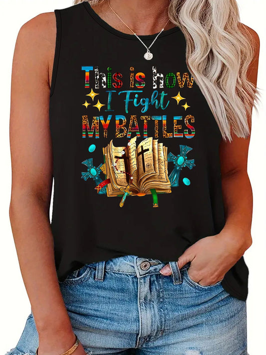 This Is How I Fight My Battles Plus Size Women's Christian Tank Top claimedbygoddesigns