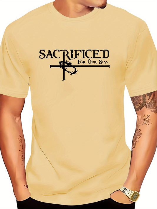 Sacrificed For Our Sins Men's Christian T-shirt claimedbygoddesigns