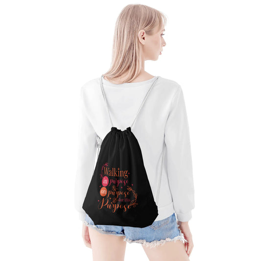 Walking On Purpose In Purpose For His Purpose Gym Drawstring Bag popcustoms