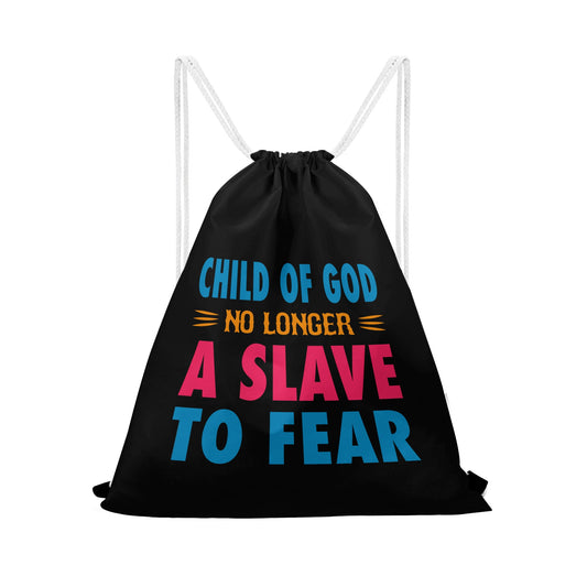 Child Of God No Longer A Slave To Fear Gym Drawstring Bag popcustoms
