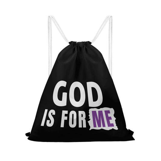 God Is For Me Gym Drawstring Bag popcustoms
