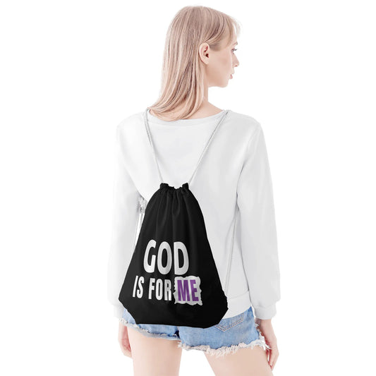 God Is For Me Gym Drawstring Bag popcustoms