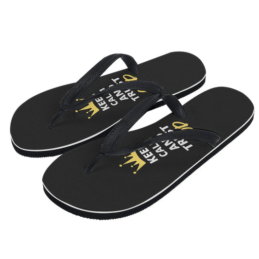 Keep Calm & Trust God Mens Christian Flip Flops popcustoms