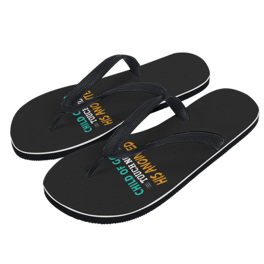 Child Of God Touch Not His Anointed Mens Christian Flip Flops popcustoms