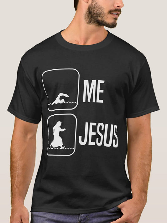 Me vs Jesus Funny Men's Christian T-shirt claimedbygoddesigns