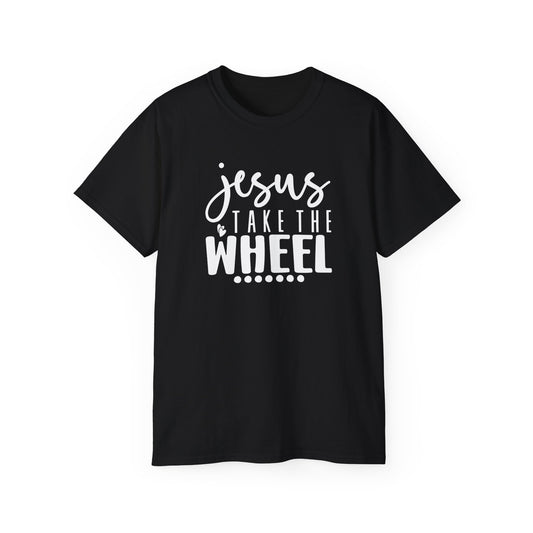 Jesus Take The Wheel Funny Unisex Christian Ultra Cotton Tee Printify