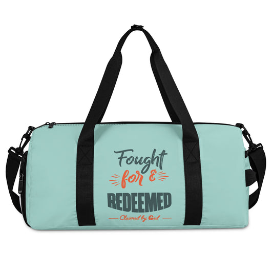 Fought For & Redeemed Christian Gym Duffel Bag popcustoms